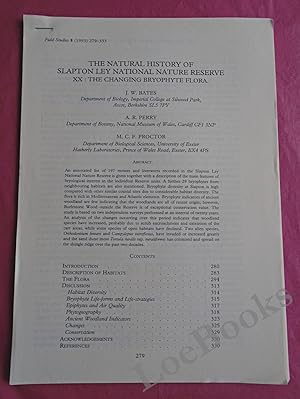 Seller image for THE NATURAL HISTORY OF SLAPTON LEY NATIONAL NATURE RESERVE XX: THE CHANGING BRYOPHYTE FLORA for sale by LOE BOOKS