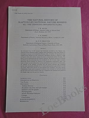 Seller image for THE NATURAL HISTORY OF SLAPTON LEY NATIONAL NATURE RESERVE XX: THE CHANGING BRYOPHYTE FLORA for sale by LOE BOOKS