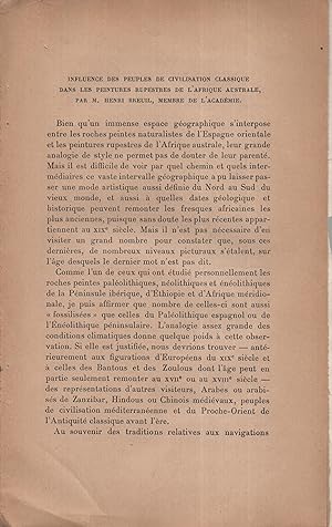 Imagen del vendedor de Influence des peuples de civilisation classique dans les peintures rupestres de l'Afrique Australe a la venta por PRISCA