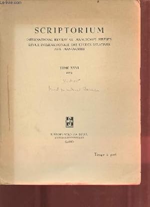 Image du vendeur pour Le missel du Cardinal Bessarion - Scriptorum international review of manuscript studies revue internationale des tudes relatives aux manuscrits - Tome XXVI 1972 - Tirage  part. mis en vente par Le-Livre