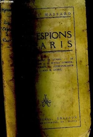 Seller image for Les espions  Paris for sale by Le-Livre