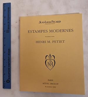 Image du vendeur pour Estampes Modernes, III: Troisieme Vente, Henri M. Petiet, Hotel Drouot 8 Octobre 1992 mis en vente par Mullen Books, ABAA