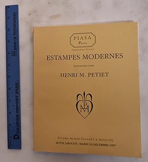 Image du vendeur pour Estampes Modernes, XIV: Quatorzieme Vente, Henri M. Petiet, Hotel Drouot Mardi 16 Decembre 1997 mis en vente par Mullen Books, ABAA