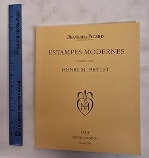 Image du vendeur pour Estampes Modernes, IV: Quatrieme Vente, Henri M. Petiet, Hotel Drouot 11 Juin 1993 mis en vente par Mullen Books, ABAA