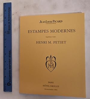 Immagine del venditore per Estampes Modernes, VII: Septieme Vente, Henri M. Petiet, Hotel Drouot 18 Novembre 1994 venduto da Mullen Books, ABAA