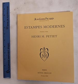 Image du vendeur pour Estampes Modernes, X: Dixieme Vente, Henri M. Petiet, Hotel Drouot 13 Juin 1996 mis en vente par Mullen Books, ABAA