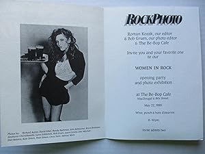 Image du vendeur pour Rockphoto Women in Rock photo exhibition at Be-Bop Cafe 1985 party invite brochure mis en vente par ANARTIST