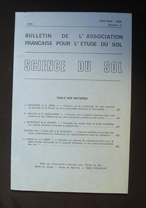 Imagen del vendedor de Bulletin de l'association franaise pour l'tude du sol - Science du sol -1976 numro 4 a la venta por Abraxas-libris