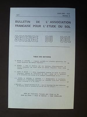 Imagen del vendedor de Bulletin de l'association franaise pour l'tude du sol - Science du sol -1977 numro3 a la venta por Abraxas-libris