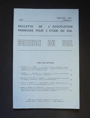 Imagen del vendedor de Bulletin de l'association franaise pour l'tude du sol - Science du sol -1979 numro 4 a la venta por Abraxas-libris