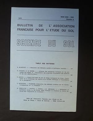 Imagen del vendedor de Bulletin de l'association franaise pour l'tude du sol - Science du sol -1978 numro 3 a la venta por Abraxas-libris