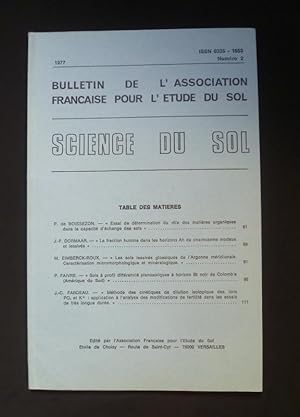 Imagen del vendedor de Bulletin de l'association franaise pour l'tude du sol - Science du sol -1977 numro 2 a la venta por Abraxas-libris