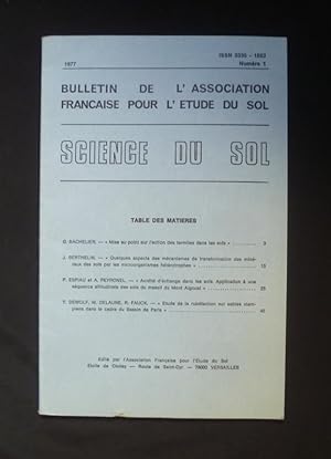 Imagen del vendedor de Bulletin de l'association franaise pour l'tude du sol - Science du sol -1977 numro 1 a la venta por Abraxas-libris