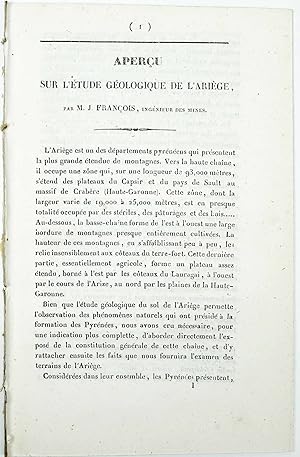 Aperçu sur l'étude géologique de l'Ariége