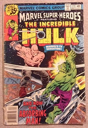 Bild des Verkufers fr Marvel Super Heroes Featuring The Incredible Hulk, Volume 1, Number 77, December 1978 zum Verkauf von Book Nook