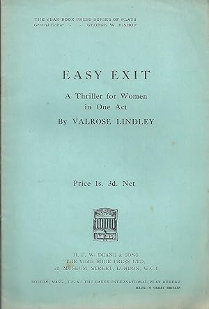 Seller image for Easy Exit - A thriller for Women in One Act for sale by Bookworm