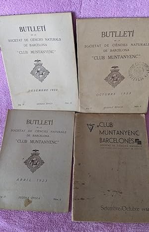BUTLLETI DE LA SOCIETAT DE CIENCIES NATURALS DE BARCELONA CLUB MUNTANYENC 1923