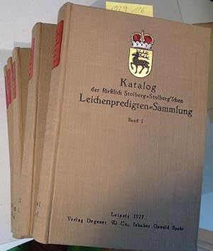 Katalog der fürstlich Stolberg-Stolberg'schen Leichenpredigten-Sammlung 4 Bände in 5 Büchern