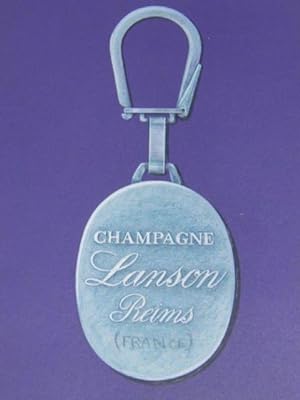 Projet de porte-clés publicitaire pour le Champagne Lanson. Dessin original à la gouache.