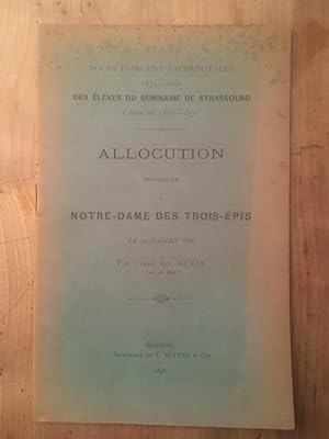 Immagine del venditore per Allocution prononce  Notre-Dame des Trois Epis le 14 juillet 1896 venduto da Librairie des Possibles