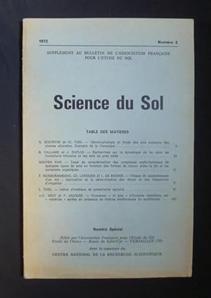 Imagen del vendedor de Supplment au Bulletin de l'association franaise pour l'tude du sol - Science du sol -1972 numro 2 a la venta por Abraxas-libris