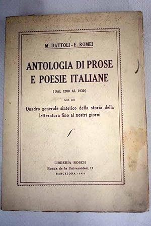Imagen del vendedor de Antologia di prose e poesie italiane a la venta por Alcan Libros