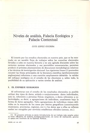 Image du vendeur pour NIVELES DE ANALISIS, FALACIA ECOLOGICA Y FALACIA CONTEXTUAL (EXTRAIDO ORIGINAL DEL AO 1977, ESTUDIO COMPLETO TEXTO INTEGRO) mis en vente par Libreria 7 Soles