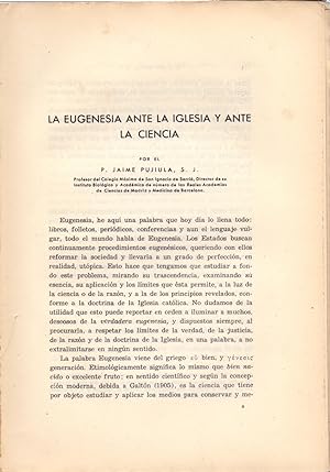 Imagen del vendedor de LA EUGENESIA ANTE LA IGLESIA Y ANTE LA CIENCIA (EXTRAIDO ORIGINAL DEL AO 1943, ESTUDIO COMPLETO, TEXTO INTEGRO) a la venta por Libreria 7 Soles