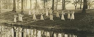 USA Boston? Outdoor Group Dance panorama Old Photo 1904