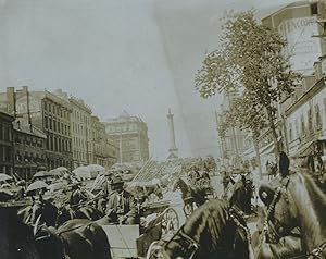 Canada Montreal Busy Notre Dame? Street Scene Horses Old Photo 1901