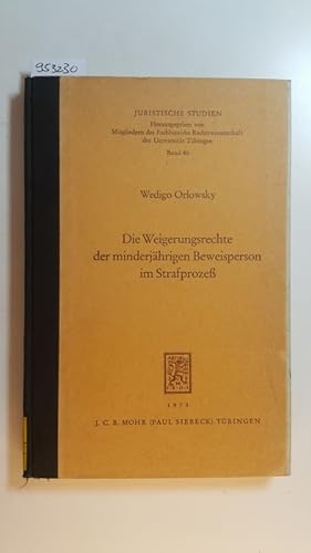 Bild des Verkufers fr Die Weigerungsrechte der minderjhrigen Beweisperson im Strafproze zum Verkauf von Gebrauchtbcherlogistik  H.J. Lauterbach