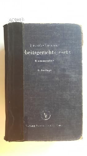 Seller image for Arbeitsgerichtsgesetz vom 3. September 1953 : Kommentar for sale by Gebrauchtbcherlogistik  H.J. Lauterbach