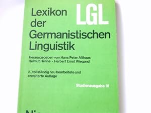 Bild des Verkufers fr Lexikon der germanistischen Linguistik; Teil: 4. zum Verkauf von Antiquariat Buchhandel Daniel Viertel