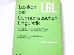 Bild des Verkufers fr Lexikon der germanistischen Linguistik; Teil: 3. zum Verkauf von Antiquariat Buchhandel Daniel Viertel