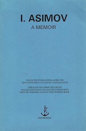 Seller image for I. Asimov: a memoir for sale by RARE PAPER INC