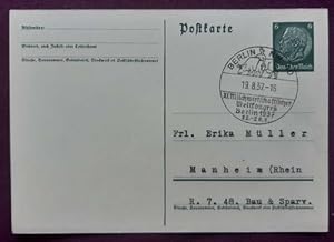 Postkarte / Ganzsache mit 6Rpf grün (sauberer Stempel "Berlin NW 40, XI. Milchwirtschaftlicher We...