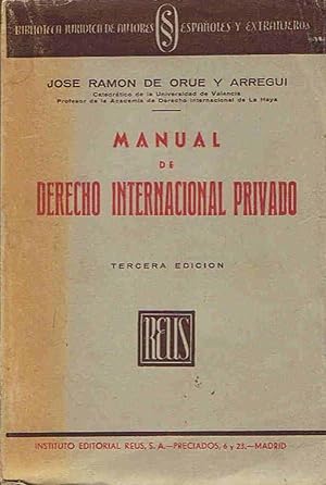 Image du vendeur pour MANUAL DE DERECHO INTERNACIONAL PRIVADO mis en vente par Librera Torren de Rueda