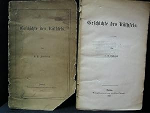 Bild des Verkufers fr 1860 Geschichte des Rthfels. (Rtsel) zum Verkauf von Kunsthandlung Rainer Kirchner