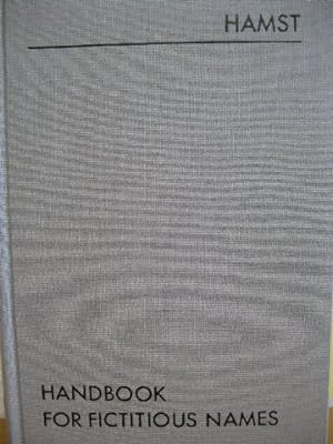 Image du vendeur pour Handbook for fictitious names, Reprint. mis en vente par Kunsthandlung Rainer Kirchner