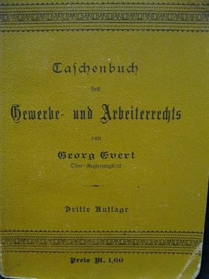 Bild des Verkufers fr 1905 Taschenbuch des Gewerbe- und Arbeiterrechts zum Verkauf von Kunsthandlung Rainer Kirchner
