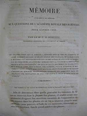 Mémoire pour servir de réponse aux questions de l'Académie royale des sciences pour l'année 1833,...