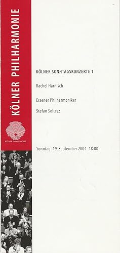 Seller image for Programmheft KLNER SONNTAGSKONZERTE 1 19. September 2004 Klner Philharmonie for sale by Programmhefte24 Schauspiel und Musiktheater der letzten 150 Jahre