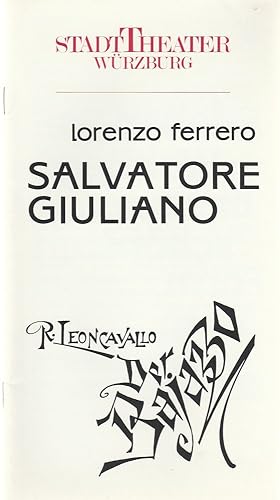 Bild des Verkufers fr Programmheft L. Ferrero SALVATORE GIULIANO / R. Leoncavallo DER BAJAZZO Premiere 13. Mai 1987 Spielzeit 1986 / 87 zum Verkauf von Programmhefte24 Schauspiel und Musiktheater der letzten 150 Jahre