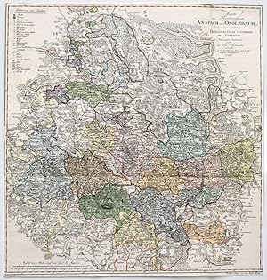 Karte vom Fürstenthum Ansbach oder Onolzbach oder Burggrafthum unterhalb des Gebürges (Principatu...