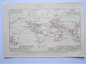 Air Routes: Chart showing how World-Communications are shortened by aerial service.