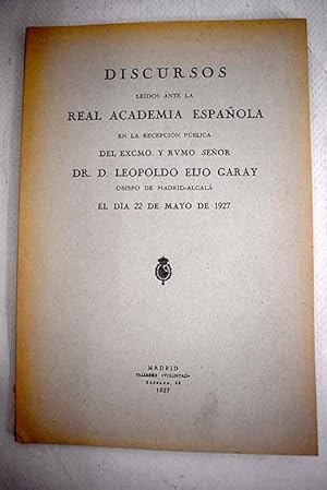 Imagen del vendedor de Discursos leidos ante la Real Academia Espaola en la recepcin pblica del Excmo a la venta por Alcan Libros