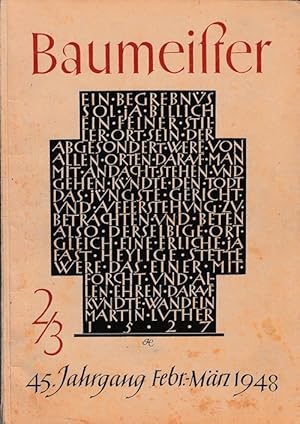 Image du vendeur pour Baumeister. 45. Jahrgang, Heft 2/3. Februar/Mrz 1948. mis en vente par Antiquariat Puderbach