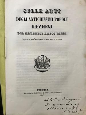 Sulle arti degli antichissimi popoli. Lezioni.