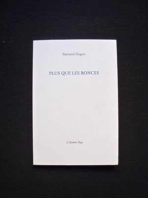 Seller image for Plus que les ronces - for sale by Le Livre  Venir