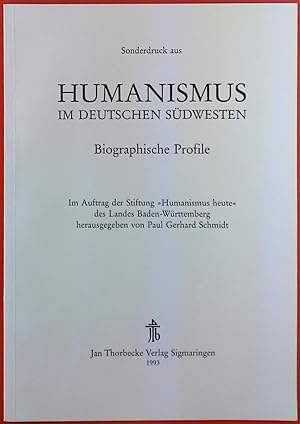 Bild des Verkufers fr Sonderdruck aus Humanismus im Deutschen Sdwesten. Biographische Profile zum Verkauf von biblion2